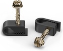 THE CIMPLE CO Wire Clips, Single Cable Wall Clip, Coaxial, Cat6, Electrical Wire, Ethernet, 1/4 in (6 mm) Screw Fastener, 100 Pack, Black