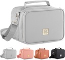 Umami Adult Lunch Box for Women/Men, Premium Vegan Leather Small Insulated Bag, Perfect Capacity, Reusable & Easy to Clean Office Lunch Bag for Women/Men, Cute & Practical Cooler Tote, Cool Gray