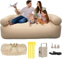 Inflatable Couch Outdoor Air Sofa, LED Blow Up Couches for Camping with Built-in Air Pump Rechargeable, Air Couch Self Inflatable Sofa Support 660 lbs, Inflatable Chair for Picnic Beach Home