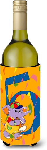 [BRSWKGLZDMCGOD3M] Caroline's Treasures APH2163LITERK Happy 5th Birthday Age 5 Wine Bottle Hugger Bottle Cooler Sleeve Hugger Machine Washable Collapsible Insulator Beverage Insulated Holder