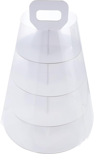 [BRSROFAQCEFR4CTJ] 1 set Portable Dessert Cake Box Organizer Four Cake Packaging Box Handle Lid Pies Bread Muffins Desserts