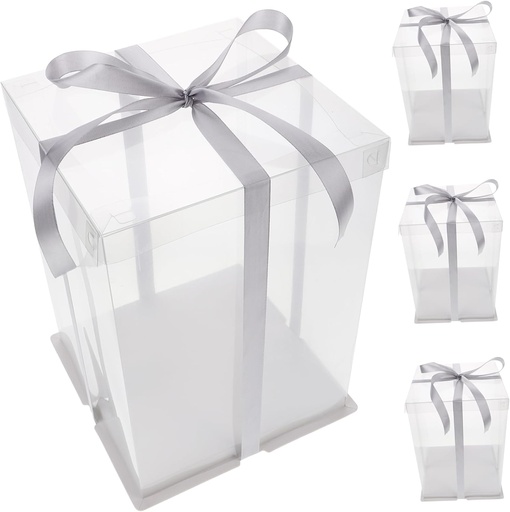 [BRSRAGL7AEBAK3T7] 4 Pcs Cake Carrier Box Cake Carrier Lid Waterproof Oil-proof Birthday Cake Packing Container Color