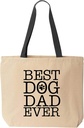 Best Dog Dad Ever Reusable Grocery Shopping Office Natural Cotton Canvas Tote Bag