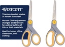Westcott 8” Titanium Bonded Scissors with Adjustable Glide and Soft Handle, 2-Pack- Durable Multipurpose Scissors for Office, Home, and School Use, Sharp Precision Blades for Everyday Cutting