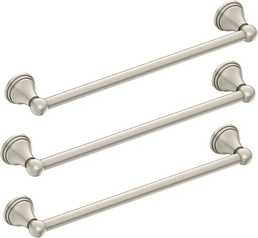 [BRSWKHD2BANR4DLE] Moen DN8424BN Preston 24-Inch Bathroom Towel Bar, Brushed Nickel , pack of 3