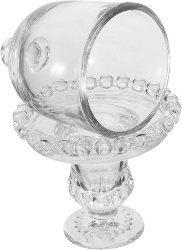 [BRSREYDQDINWYETJ] Glass Dessert Holder Sealing Storage Jar for Cookies Snacks Wedding Candy Bowl with Lid