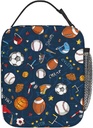 Basketball Lunch Bag,Insulated Lunch Bag Container Reusable Lunch Box Cooler Lunch Tote Bag For Girls And Boys, Picnic Travel Outdoors