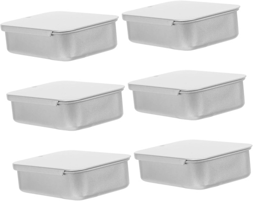 [BRSRAGAFPMPWM2T2] 6pcs Tinplate Candy Container Jar Lid Organizers Mint Candy Storage Box Lids for Cookies Office Home Decor for Button Pin Screw