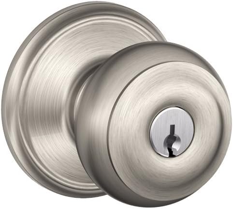 [BRSWIYT3DIMA433A] Schlage, Satin Nickel F51VGEO619 Georgian Entry Knob, 1