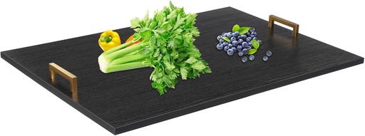 [BRSREAYDBV7GOE3X] Stove Top Cover for Gas Burner Wood Stovetop Cover with Handles Noodle Board Stove Cover Wooden Cutting Board for Kitchen, 29 * 21 Inch (Black, Gold)