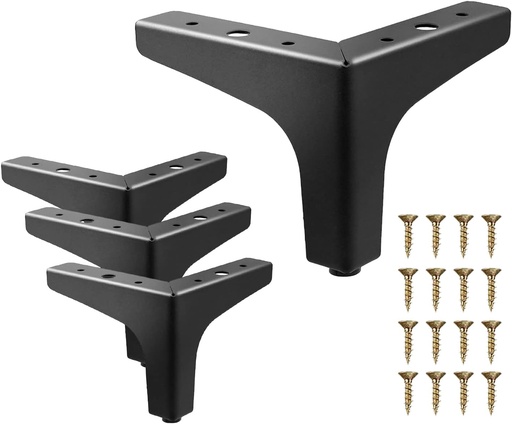 [BRSRMZIHOQCAEEY6] Furniture Legs Metal Feet: Cabinet Legs 4 Inch Triangle Feet Replacement Dresser Legs Set of 4