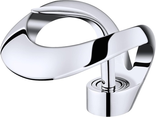 [BRSRO2TQAAMBYHLG] Modern Black 1 Hole Bathroom Sink Faucet Single Handle Vanity Sink Faucet (Chrome)