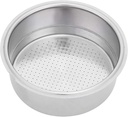 Double Layer Stainless Steel UltraFine Coffee Filter Basket, Double Cup Coffee 51mm Pressurized Porous Filter Strainer, Coffee Machine Replacement Accessories Silver