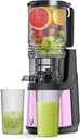 5.8" Wide Feed Slow Masticating Juicer, Whole Fruits & Vegetables, No Pre-Cutting Needed,Maximize Nutrient & Juice Yield,Pink