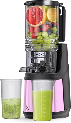 [BRSREZAQC54AGH3V] 5.8" Wide Feed Slow Masticating Juicer, Whole Fruits & Vegetables, No Pre-Cutting Needed,Maximize Nutrient & Juice Yield,Pink