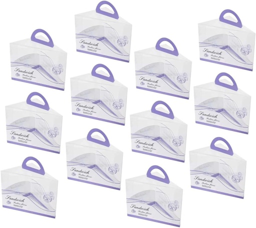 [BRSREYYNO4NBYFL5] 12pcs Cake Boxes Handles Plastic Cake Carrier for 8 Inches Round Cakes Simple Design Easy to Carry for Parties