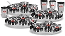 SUMEET Stainless Steel Royal Dinner Set (24 Pieces, Silver), Solid, Geometric