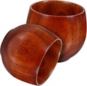 2pcs Japanese-style Wood Sake Cups Heat-resistant Tea Cups for Sake Spirits and Tea Parties Elegant Design for Home and Entertaining