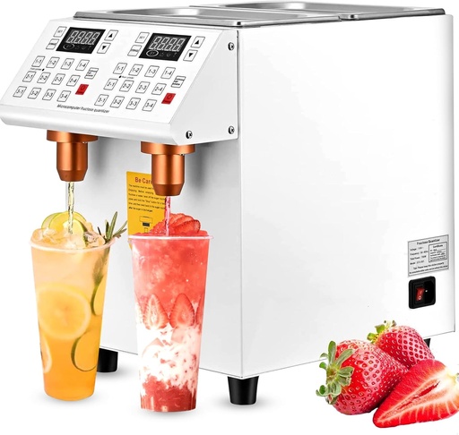 [BRSRMBALOUDWYCTG] 10L Automatic Fructose Dispenser Electric Commercial Syrup Dispenser Machine w/Double Fructose Outlet, 2.64Gal 750W