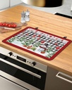 Christmas Countertop Burners Protection Mats for Kitchen, Christmas Gift Snowman Winter Buffalo Plaid Rubber Stove Top Cover Mat, Heat Proof Mats Cooktop Cover for Counter Dish Drying Mat, 31"x24"