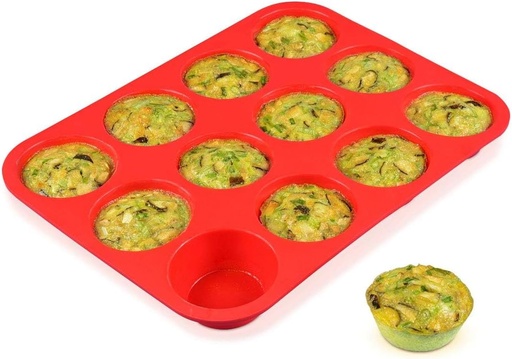 [BRSWGADQDEBAG3I6] CAKETIME 12 Cups Silicone Muffin Pan - Nonstick Cupcake Pan 1 Pack Regular Size Silicone Mold for Baking