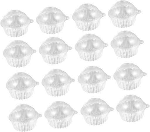 [BRSRAGA3AAFGACT2] Owl Shape Medium Plastic Cake Boxes with Dome Lid Disposable Containers for Cupcakes Pastries Sushi and Desserts Secure Lock Design for Parties and Home Use