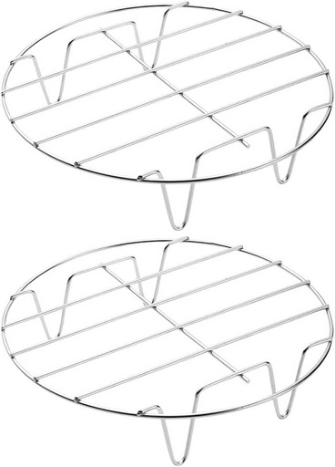 [BRSRAZQTOV5BQFY4] 2 Pcs Round Cooking Rack 6 Inch Stainless Steel Cooling Steaming Rack Kitchen Baking Stand Steamer Plate for Air Fryer Stockpot Pressure Cooker