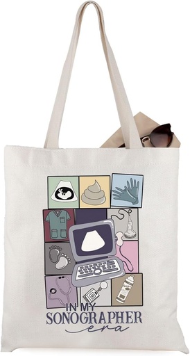 [BRSROBT4AQFBOFI6] WCGXKO Sonographer Gift In My Sonographer Era RDMS Degree Graduation Tote Bag