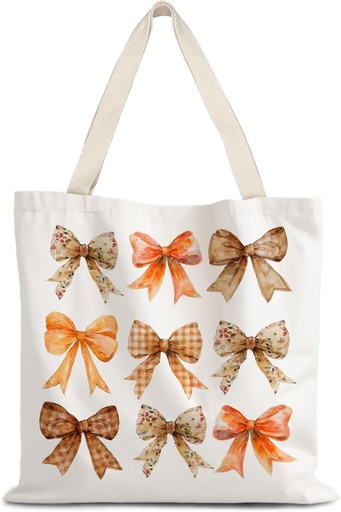 [BRSRAFIRDF6QE33F] Halloween Tote Bag,Coquette Bow Fall Pumpkin Halloween Goth Tote Bags for Women,Reusable Grocery Bags