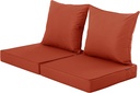 Outdoor Chair Cushions, Waterproof Fade Resistant Deep Seat and Backrest Cushion Set for Patio Furniture, Rust, 22x22 Inch, Set of 2