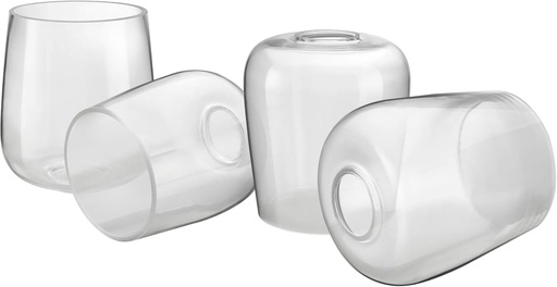 [BRSROAA2C55GCALU] Aspen Creative 23531-60-4, Clear Glass Shade for Lighting Fixture/Vanity Light/Wall Light, Size: 5" D x 5-1/2" H, 4 Pack