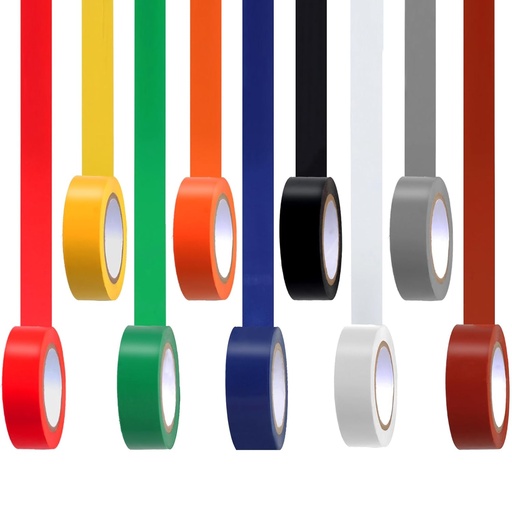 [BRSRAYYKOR6QGYI6] Romeda 9 Pack Coloured Electrical Tape, Electrical Tape Colours Water, Sun, and Oil Resistant, Suitable for Most Domestic, Commercial, and Industrial environments.