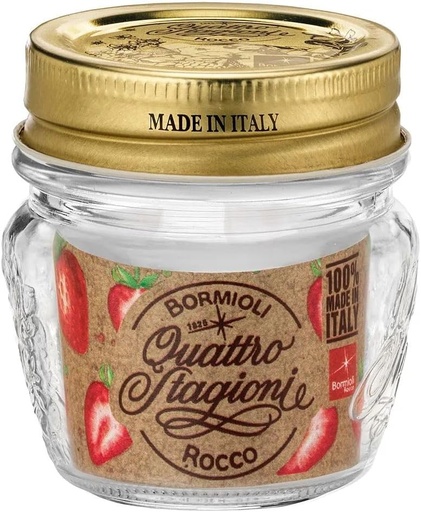 [BRSWYZY7OABA2G3H] Bormioli Rocco Quattro Stagioni Mini Glass Canning Jar with Lid, 2.75 oz., Set of 12