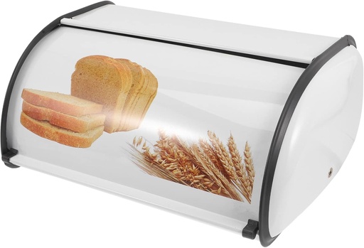 [BRSRMGQHCBYGAC36] Veemoon Boxes Bread Container Bread Box Kitchen Countertop Bread Bin Metal Bread Storage Container for Home Shop Bread Container