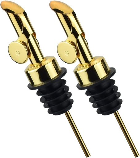 [BRSRO2QLOUNGCC35] MEETSWEET Olive oil dispenser nozzle, pouring nozzle, 304 stainless steel automatic opening and closing nozzle, suitable for olive oil, vinegar, wine, and other liquid bottles (304 gold) 2PCS…