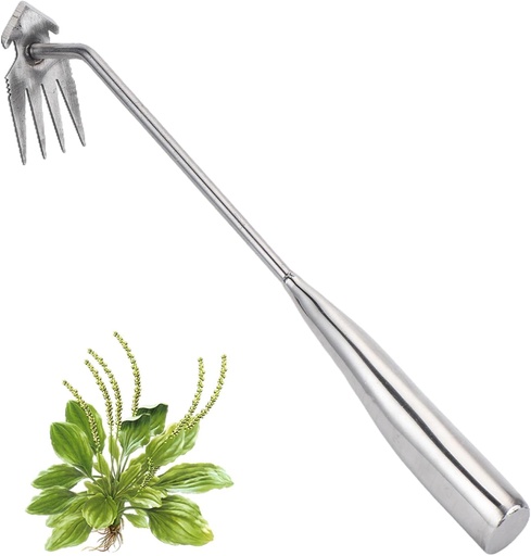[BRSREFAFCQOQE3Y2] Weed Puller Tool, Stainless Steel Gardening Hand Weeder Tools, Weeding Artifact Uprooting Weeding Tool, Weed Removal Tool, 4-Tooth Dual Purpose Manual Weed Pulling Tool for Yard Garden