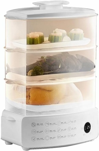 [BRSREFIZCAPBSYDD] 3 Layers/12L Food Steamer for Cooking, 900W Electric Multicookers Steamer Cookware Touch The Visual Panel Hot Food Heater