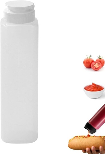 [BRSRAYIZBB6BQDQ4] Condiment Squeeze Bottles for Liquids,BPA Free Squeeze Bottles Refillable,Empty Squirt Bottle,Large Valve Dispenser Ketchup Sour Cream Self Sealing Syrup Dispenser (300ML)