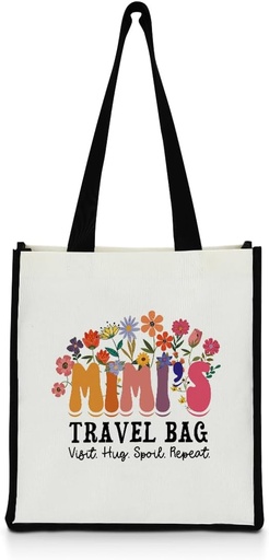 [BRSROCYEAUIAAD3O] QIONGQI Grandma Nana Granny Grammy Aunt Mom Mommy Mother in Law Godmother Floral Canvas Tote Beach Bag Grocery Shopping Bags