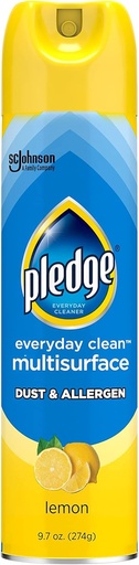 [BRSWIYQ7A4IA2HQ7] Pledge Dust & Allergen Multisurface Cleaner, Aerosol Spray, Lemon Scent, 9.7oz