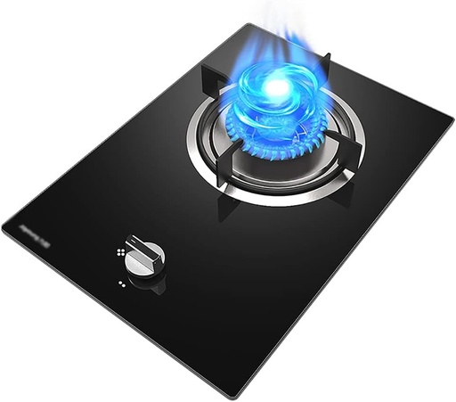 [BRSREHA6AB4BG3LU] Gas Stoves Gas Portable Gas Stove 1 Burner Wok 4.8KW Cast IronGas hob Black Glass Home Kitchen Built-in Cooking Compatible with All Cookware [Energy Class A] (Color : NG) (Ng)