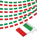 Italy String Flag Pennant Banner, Small Mini Italian Flags Bunting Banner, National Country Decoration for School, Party, Sports Events, Patriotic Festival, 33 Feet 30 Flags