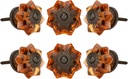 Perilla Home Set of 6 Crystal Knobs for Cabinet & Drawers Decorative Vintage Glass Knobs for Home Kitchen Cabinet Hardware Cupboard Glass Door Dresser Wardrobe and Drawer Pulls (Amber)