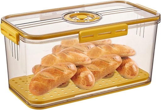[BRSRAHABBZ7WE3AY] Airtight Bread Box, Durable Bread Storage Container for Counter, Yellow