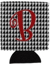 Caroline's Treasures CJ1035-BCC Letter B Initial Monogram - Houndstooth Black Can or Bottle Hugger Cooler Washable Drink Sleeve Collapsible Beverage Insulated Holder, Can Hugger, Multicolor