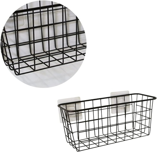 [BRSRAGAYCUPB4DQ2] Japanese Style Storage Basket Wall Organizer Metal Hanging Basket for Kitchen Bathroom Bedroom 1pc