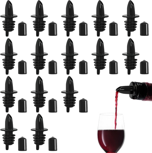 [BRSREEIPBN5RQD3O] Snow Cone Syrup Bottle Pour Spouts & Liquor Pourers,30 Pcs Leak-Proof Dispenser Accessories with Cup Covers for Alcohol, Bartending and Snow Cone Syrups