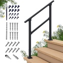 CR Fence & Rail 2-3 Step Stair Handrail, for Indoor & Outdoor Installation, with 40" Top Rail, Perfect for Porch, Deck, and Balcony