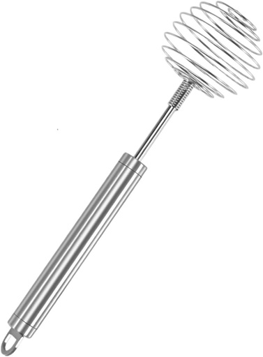 [BRSROCD5OIPQ2E3U] GeRRiT Spring Coil Egg Mixer, Household Round Whisk, Stainless Steel Handle Spherical Manual Egg Whisk, 24x6cm