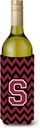 Caroline's Treasures CJ1052-SLITERK Letter S Chevron Garnet and Black Wine Bottle Hugger Bottle Cooler Sleeve Hugger Machine Washable Collapsible Insulator Beverage Insulated Holder